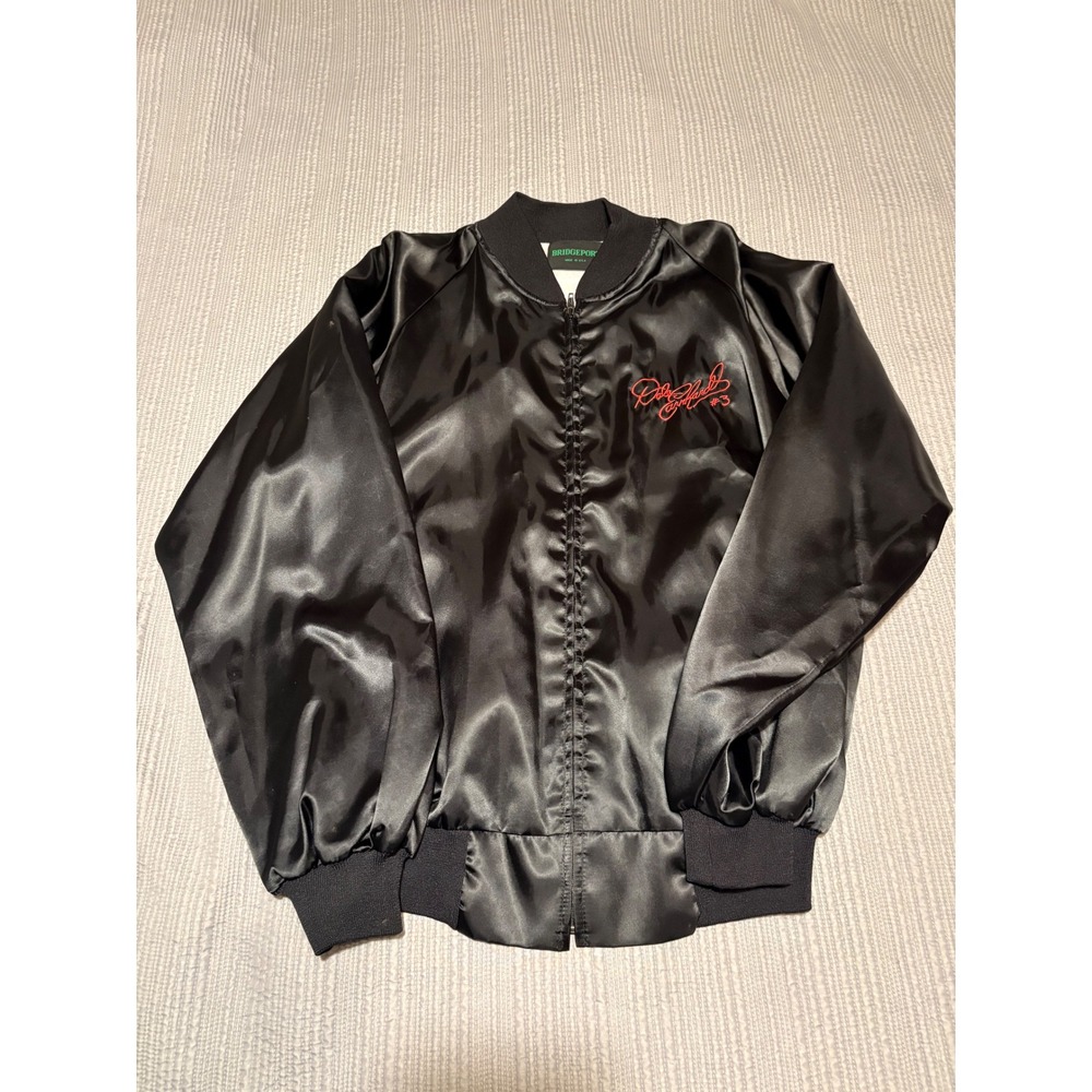 Vintage Bridgeport Dale Earnhardt 1990 Winston Cup Satin Bomber Jacket Black L